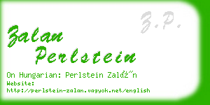 zalan perlstein business card